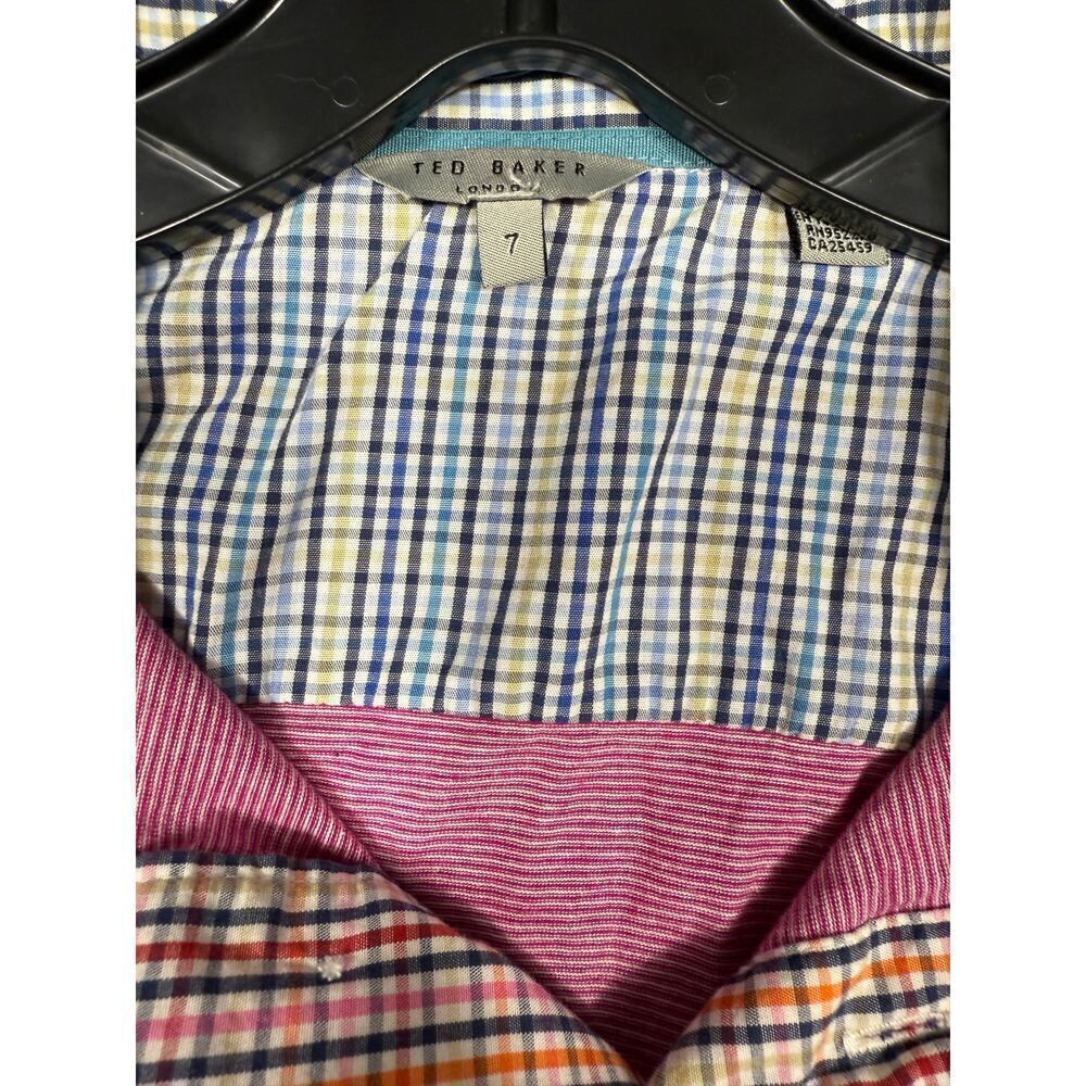 Ted Baker London Red Microstripe Polo Shirt Size 7 (XL) - Picture 7 of 8